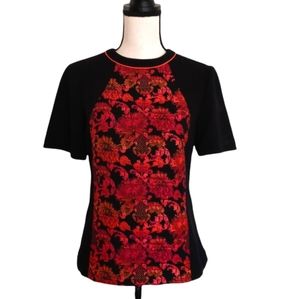 Ted Baker Red & Black Floral Print Top